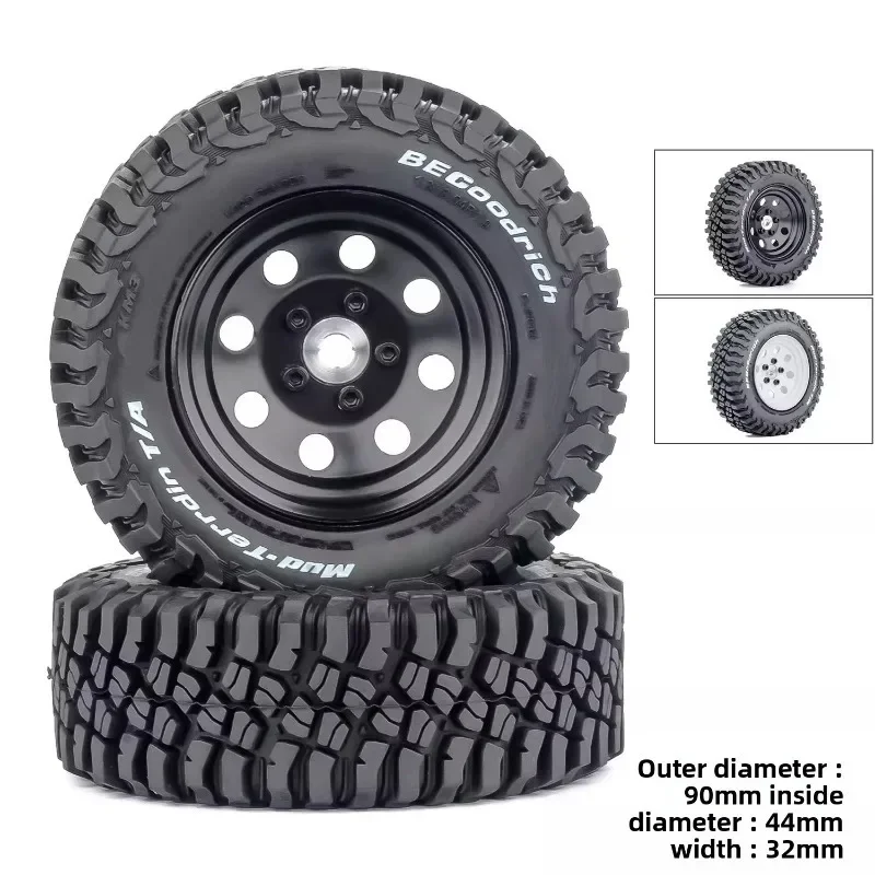 4Pcs 12mm Adapter 1.9 in 90mm * 44mm for 1/10 1/12 Climbing Off-road Tire RC Remote Control Model Car W278