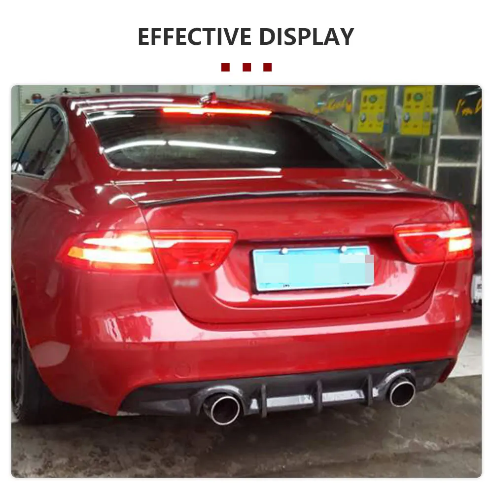 Carbon Fiber Car Rear Bumper Diffuser Chin Lip Spoiler for Jaguar XE Sedan 4-Door 2015-2017 Diffuser Dual Exhaust One Outlet