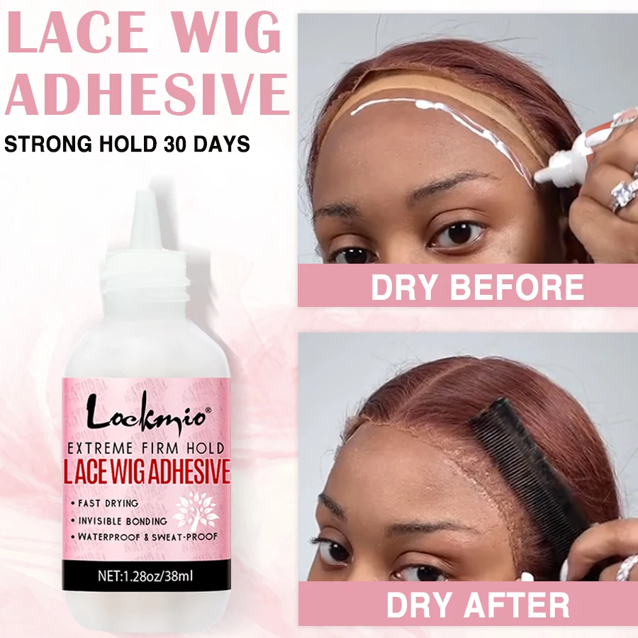 Strong Hold Lace Wig Glue 38ml Fast Dry Waterproof Toupee Adhesives Skin Color Wig Cap Eyebrow Knife Lace Wigs Bond for Beginner image 6