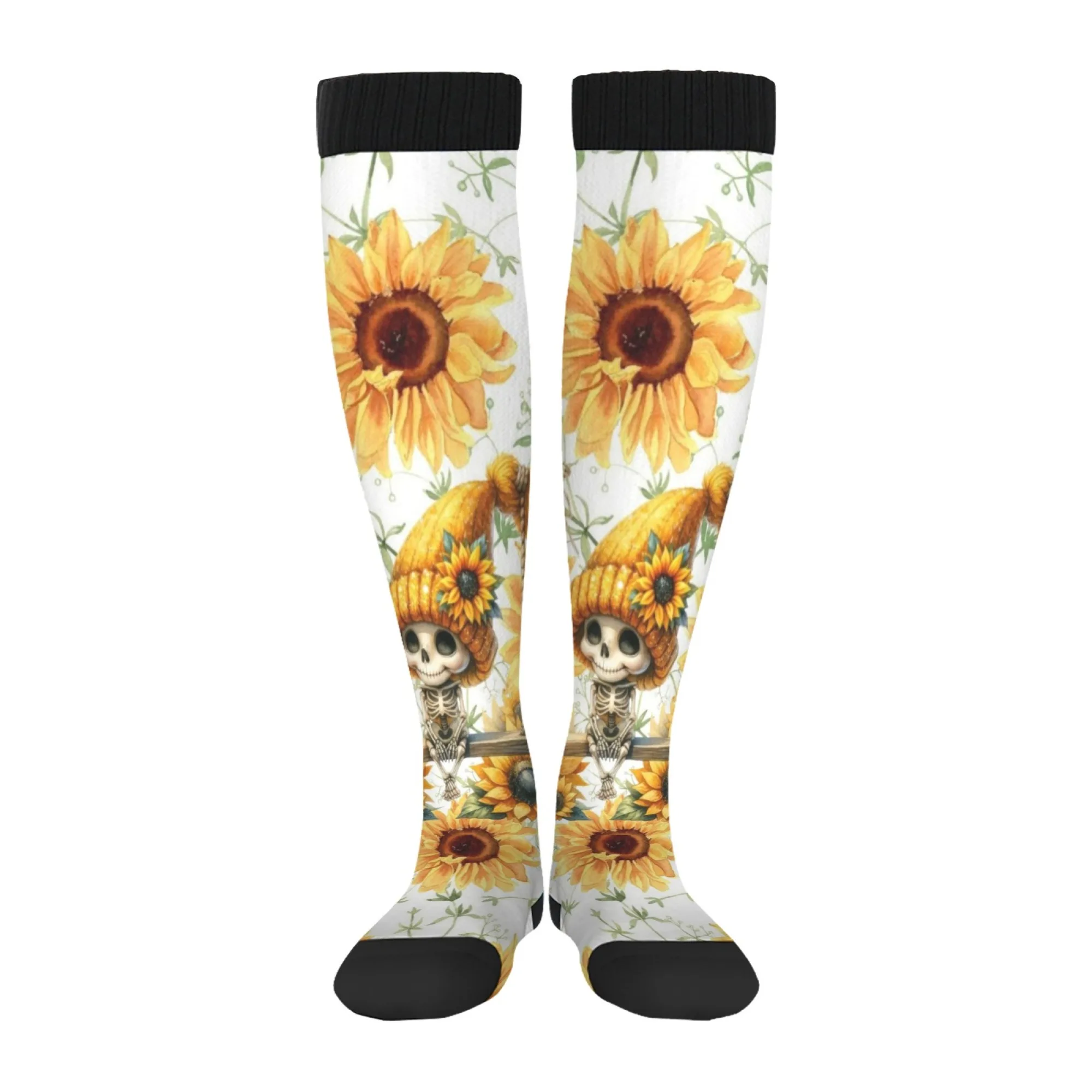 Skeleton sunflower element Socks Soft Breathable Non-slip Women's Stockings Harajuku Style Funny Cartoon Cute Nurse Socks