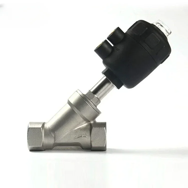 Stainless Steal Pneumatic Thread Angle Seat Valve Plastic/Stainless steel  head