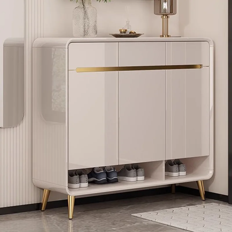 Estante de almacenamiento de diseñador para zapatos, organizador móvil para sala de estar, caja de lujo, Zapatero Vertical, zapatillas, muebles de entrada