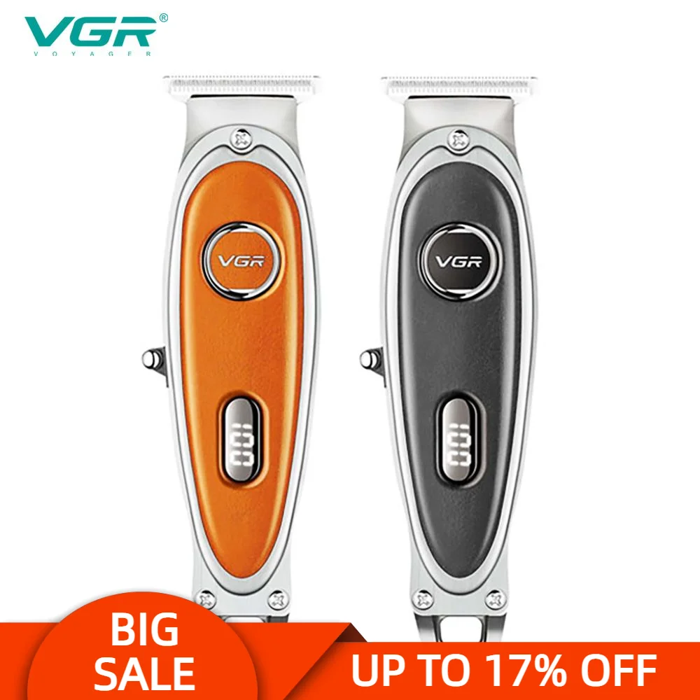 VGR 263 Electric Hair Clipper Professional Personal Care Barber Trimmer For Men Shaver LCD Rechargeable USB  VGR V263