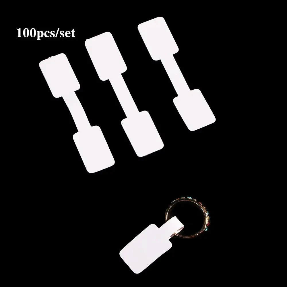 White Necklace Stickers Jewelry Sticky Ring Sticker Display Tags Hang Size Paper Price Labels