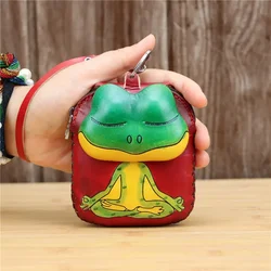Head layer cowhide small frog coin purse bag creative cute clutch card bag birthday gift