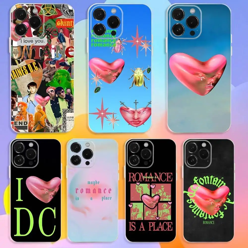 

Fontaines DC Romance Phone Case For iPhone 16,15,14,13,12,11 Pro,Max,Plus,X,XS,XR,SE,Mini Transparent Silicone Soft