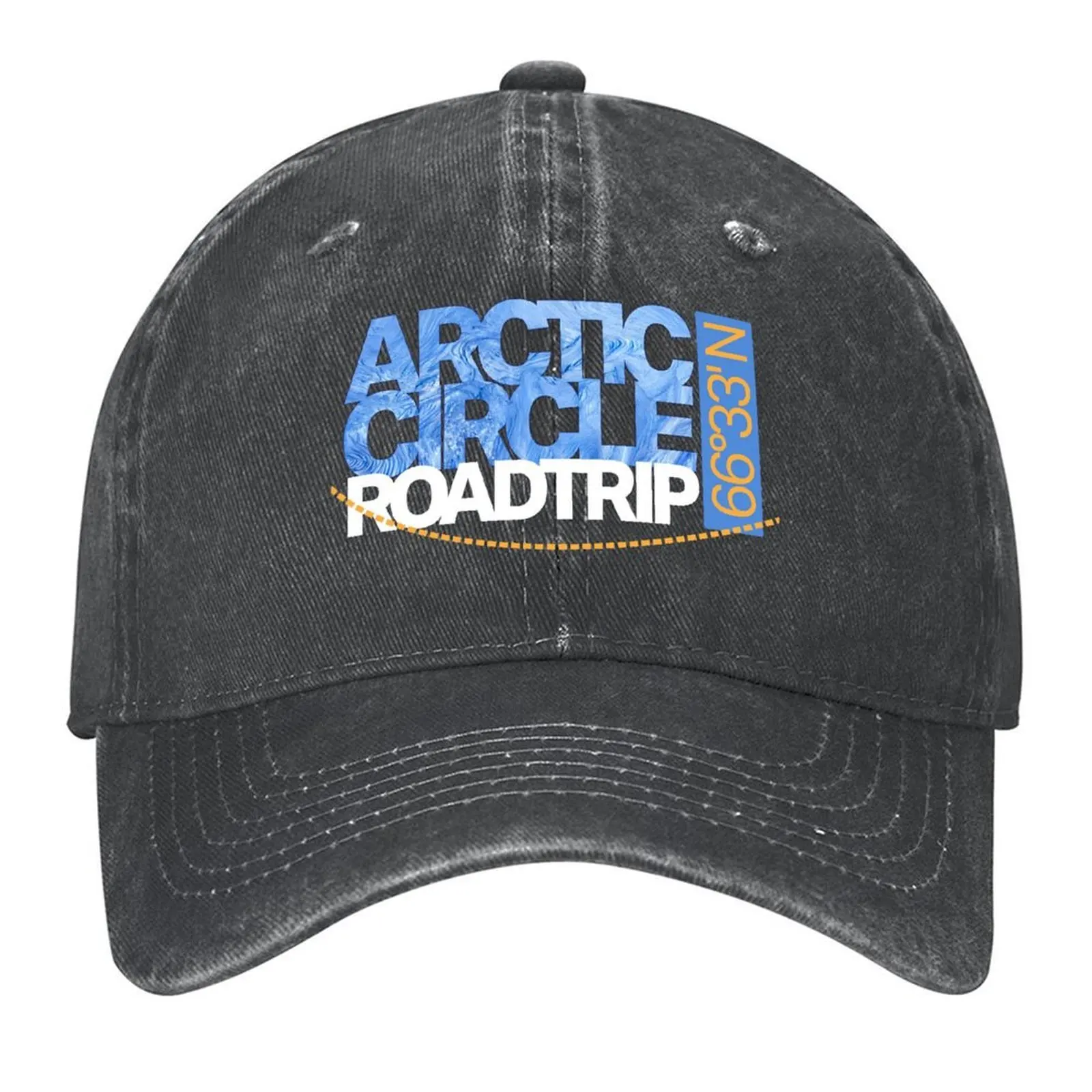 

Arctic Circle Roadtrip 66°33′ North Baseball Cap summer hat Horse Hat Streetwear Cosplay Mens Caps Women's