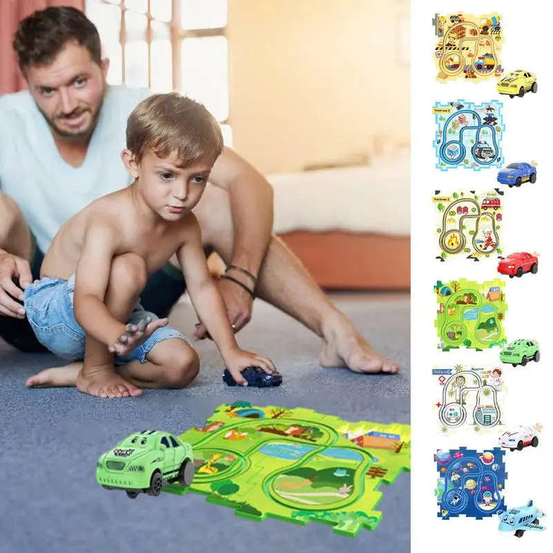 

Car Race Track Interactive Educational Race Track DIY Kids Toys For Christmas Birthday Gift Car Toys For Preschool Children Boys