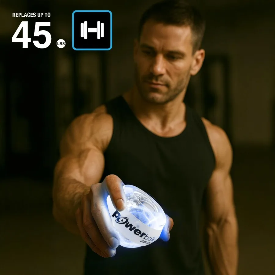 Esercitatore Gyro Platinum Sports & Fitness – Allenatore per la forza del polso e dell'avambraccio illuminato a LED, resistenza dinamica fino a 45 libbre Mano e G