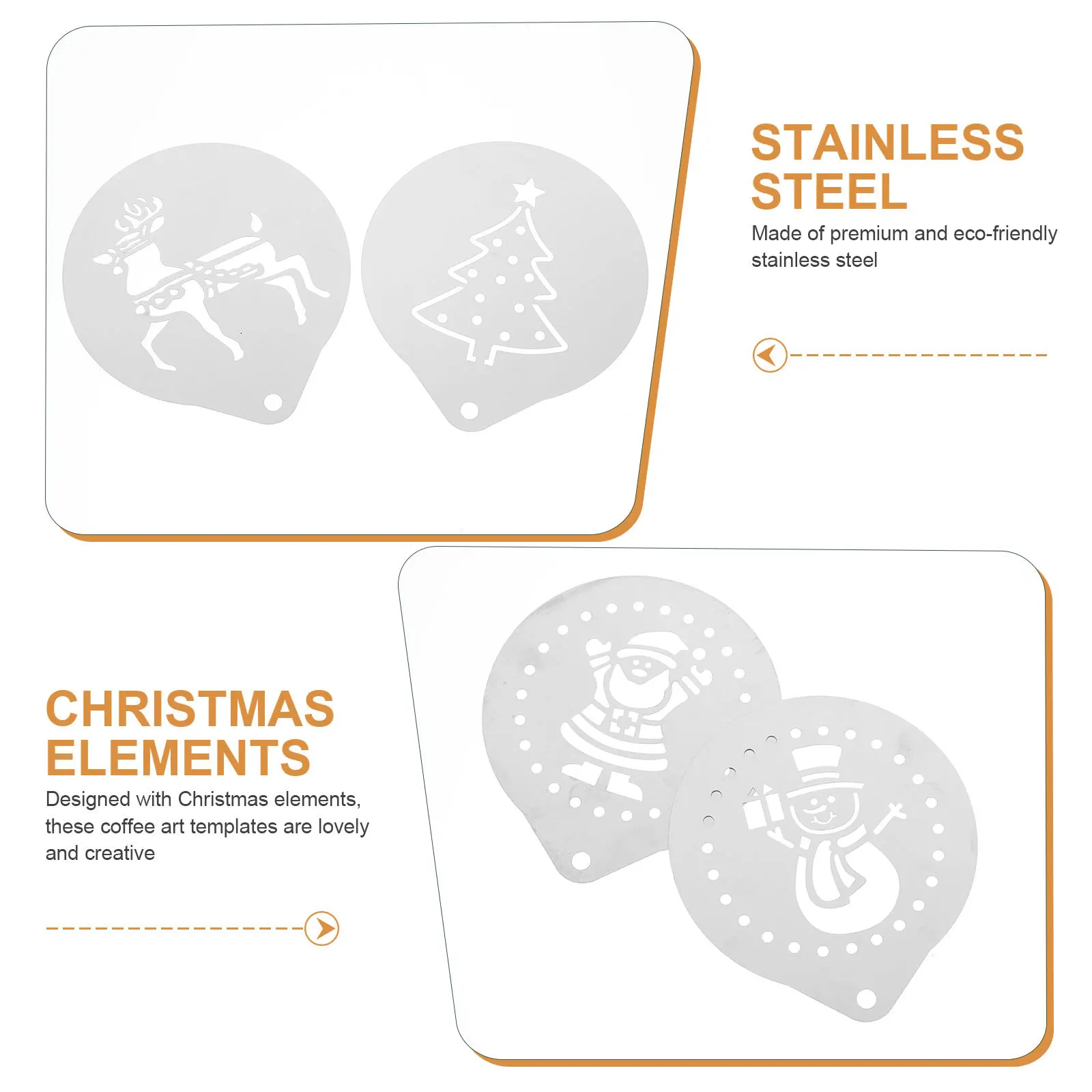 

6Pcs Coffee Art Stencils Stainless Steel Premium Creative Latte Art Templates for Cappuccino Cocoa Chocolate Sprinkling Cake