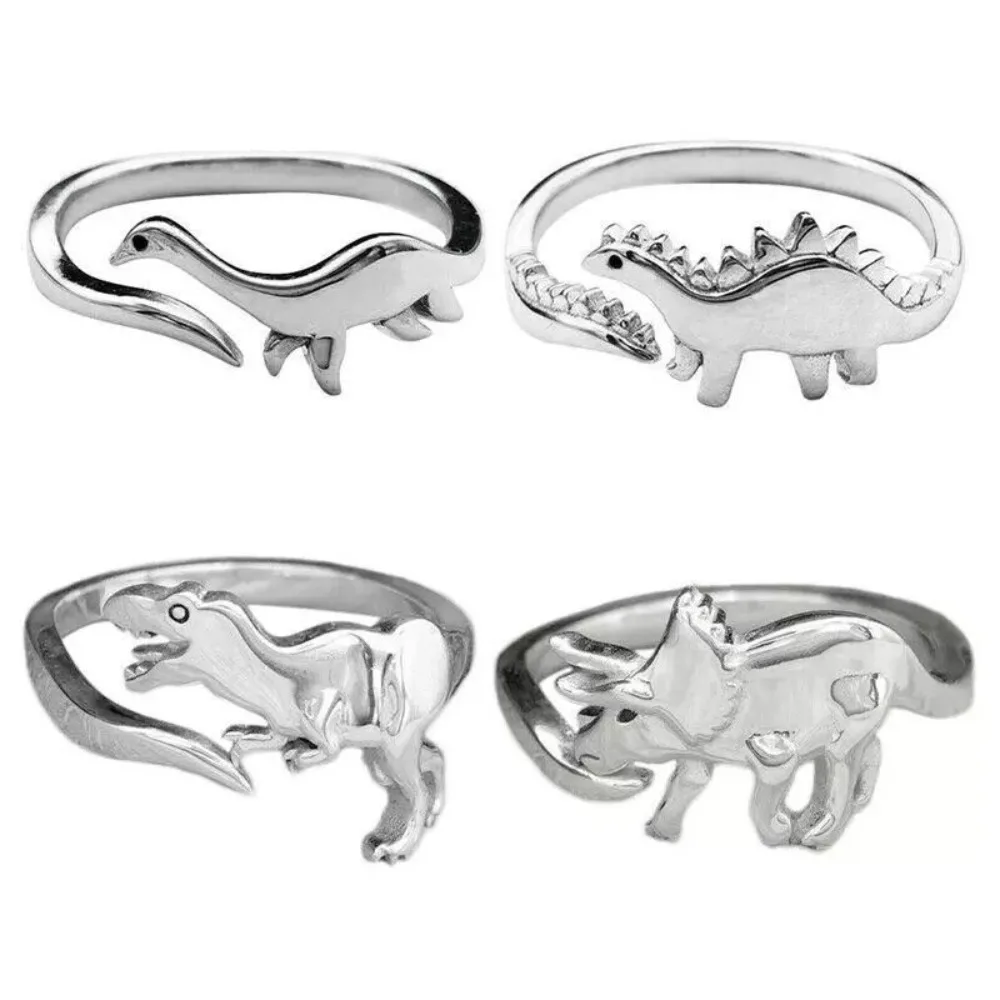 Adjustable dinosaur shape open ring, animal winding women's ring, for lady friends, gift giving