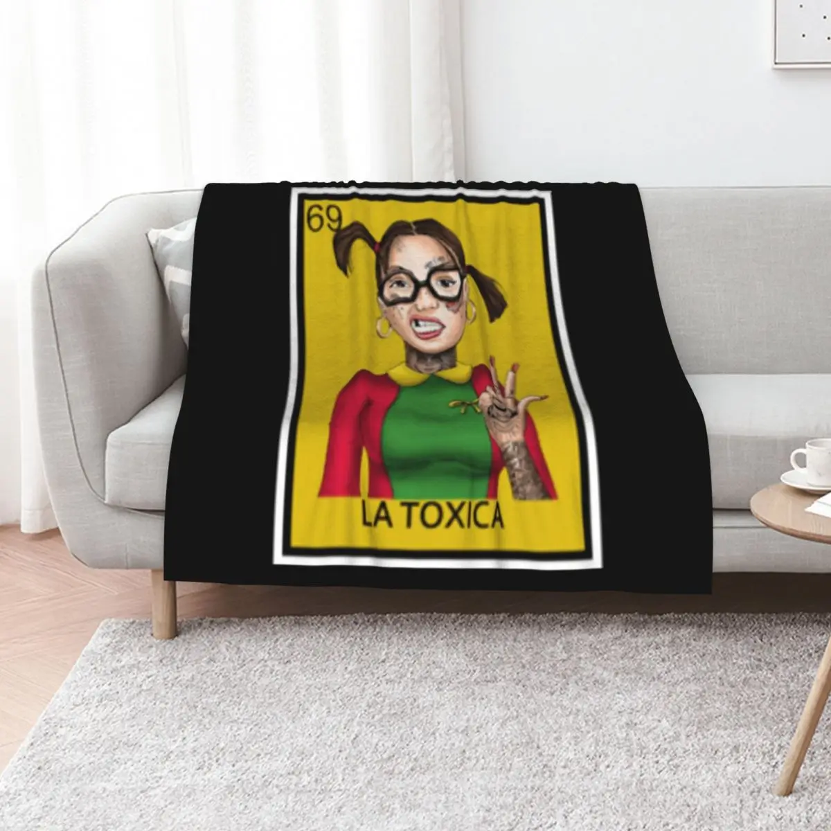 loteria, la toxica, Chilindrina, mexican bingo, latino, Throw Blanket Furrys anime Baby Camping Large Blankets