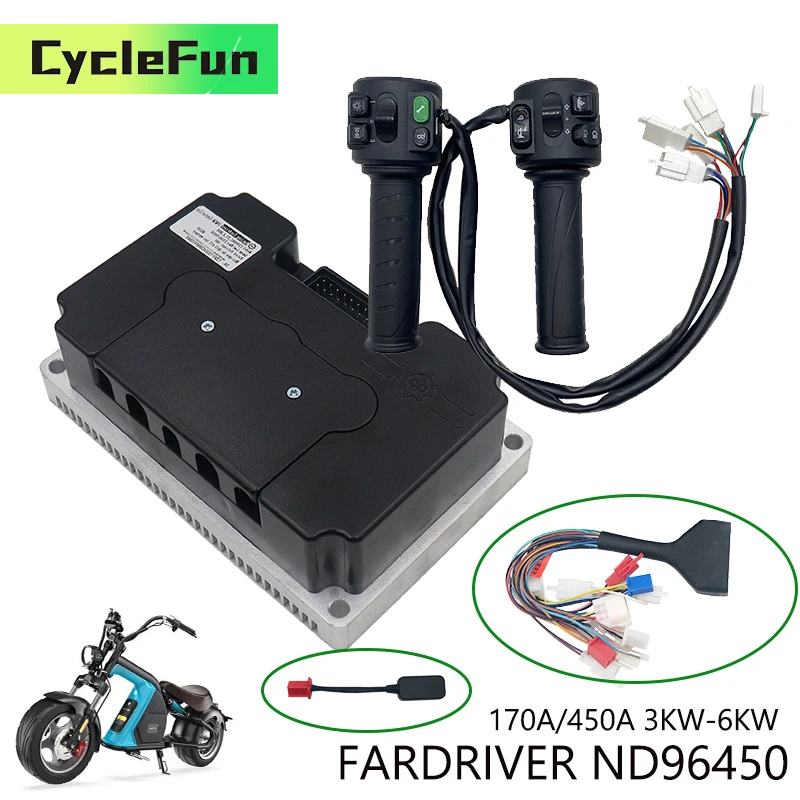 FarDriver ND96450 3KW-6KW DC 170A Controller onda sinusoidale programmabile con interruttore combinato T08 per scooter moto elettriche