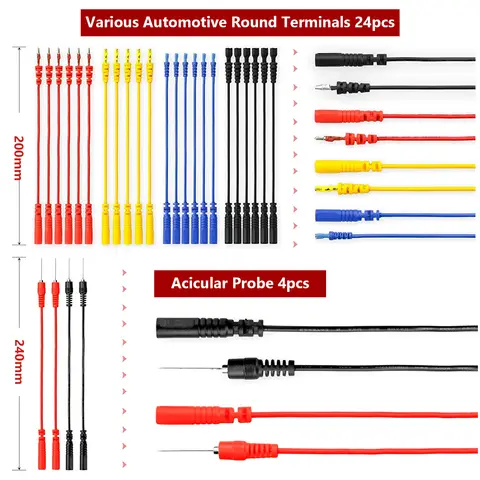 Testledning 92-delars multimeterledningssats Ledningar Elektrikers testledningssats Professionella bilmotorreparationsverktyg med prober 8 best sales testkabelsats - №4