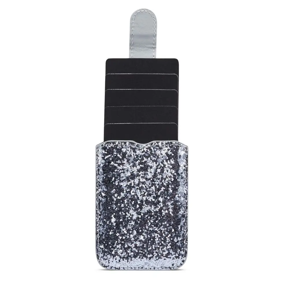 Adhesive Sticker RFID Blocking Credit Card Holder Glitter Bling 5 Cards Credit ID Card Pocket Multi-color Waterproof