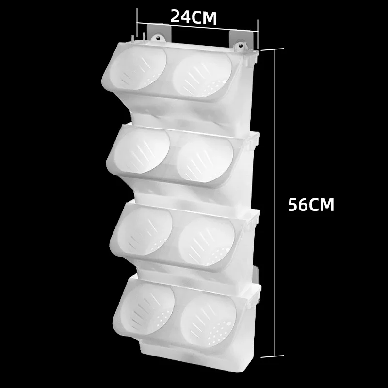 oeny 4PCS Blumentöpfe Wand Hängen Pflanzgefäße Stapelbare Pflanzer Garten Kunststoff Töpfe Vertikale Sukkulenten Pflanze Hause Balkon Dekoration 5