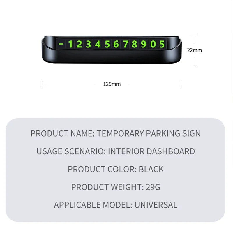 Car Styling Temporary Parking Card Phone Number Card Plate For Fiat 500 Ducato Pondo Punto Panda FR Abarth Doblo Stilo Bravo