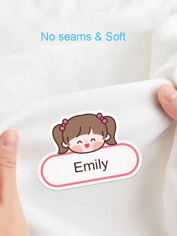 Customize Ironing Name Sticker for Kids Clothes Washable Tags for Children Clothing Uniform Bag Towel Personalized Name Label