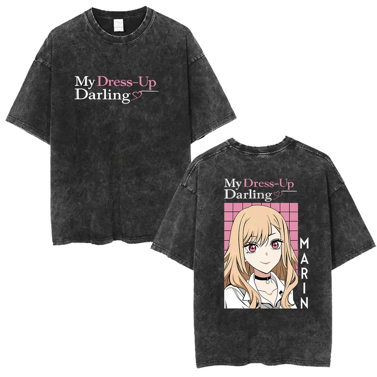 Anime Marin Kitagawa My Dress Up Darling Vintage Washed T-Shirts für Männer und Frauen, Sommermode, Kawaii-Kleidung, kurzärmeliges T-Shirt – Detail 6