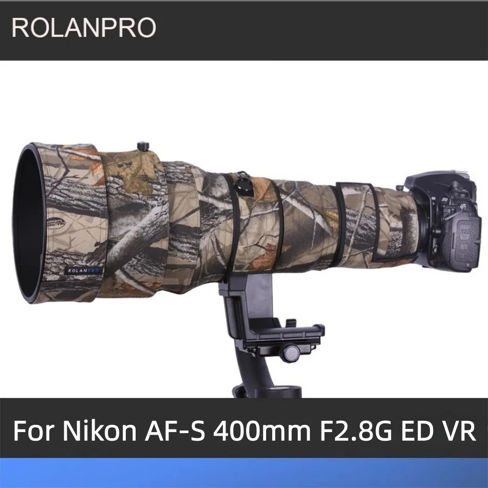 

ROLANPRO Lens Camouflage Camera Coat Rain Cover for Nikon AF-S 400mm F2.8G ED VR Lens Protective Case Guns Sleeve