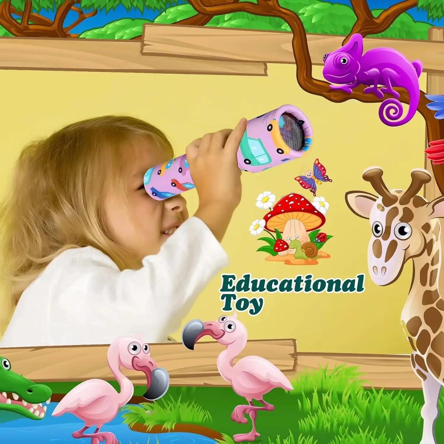 Kalejdoskop obrotowy, zabawka, kalejdoskopy, rotacja, regulacja, fantazyjny kolorowy świat, interaktywny, logiczny kalejdoskop dla dzieci