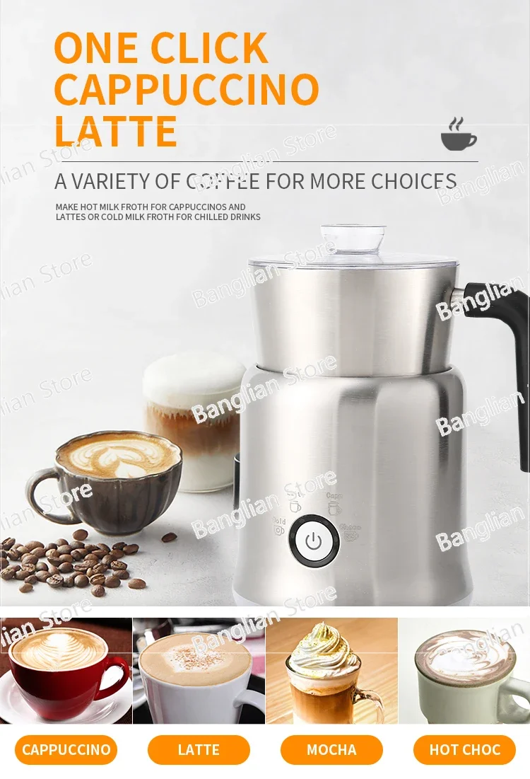 Automatic Electric Milk Frother,Hot and Cold for Making Latte,Cappuccino,Coffee Frothing, Foamer, Milk Froth, Kitchen Appliances