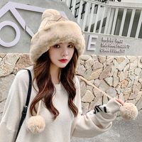 High Quality Winter Warm Hat Plush Thicken Windproof Ear Protection Cap Cold Proof Cycling Knitted Cap for Women