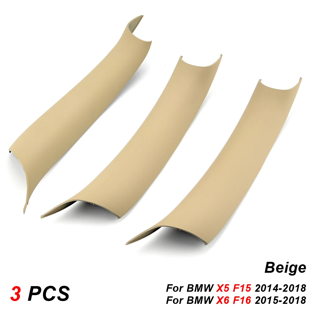 3Pcs ABS Interior Door Handle Pull Protective Cover For BMW X5 F15 X6 F16 2014 2015 2016 2017 2018