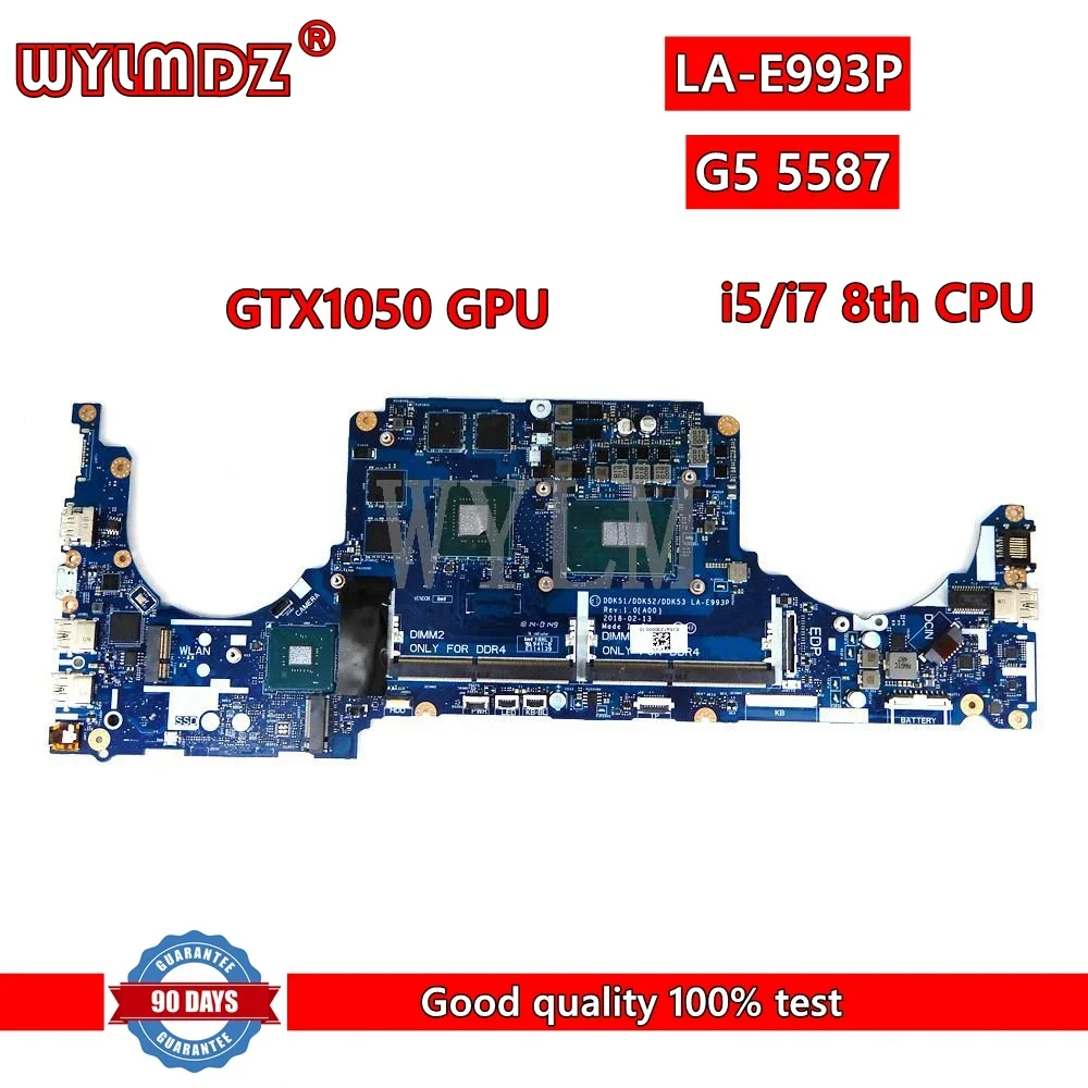 

LA-E993P i5/i7 8th CPU GTX1050 материнская плата для Dell G5 5587 материнская плата для ноутбука 100% протестирована