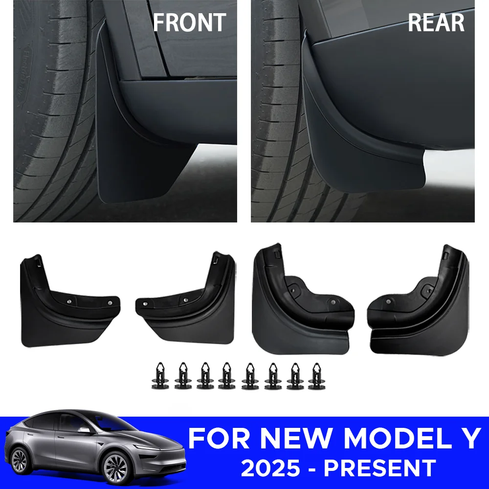 Mud Flaps For Tesla New Model Y 2025 Launch Juniper  No Drilling/Tape Splash Guards Fenders Mudguards Mudflaps