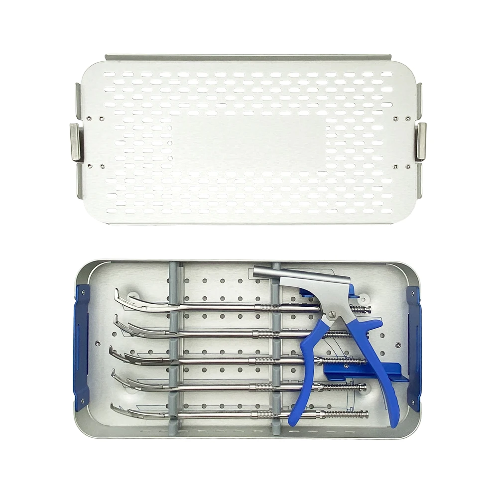 

1set Rotating Kerrison Rongeur Spine Rotating Laminectomy Surgical Instrument with Sterilization tray
