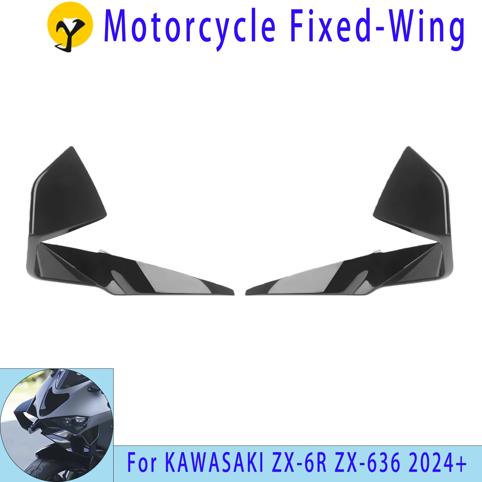 

For Kawasaki ZX-6R ZX-636 2024+ Model Motorcycle Aerodynamic Fairing Fixed Wing Side Wing Spoiler Fairing Accessories