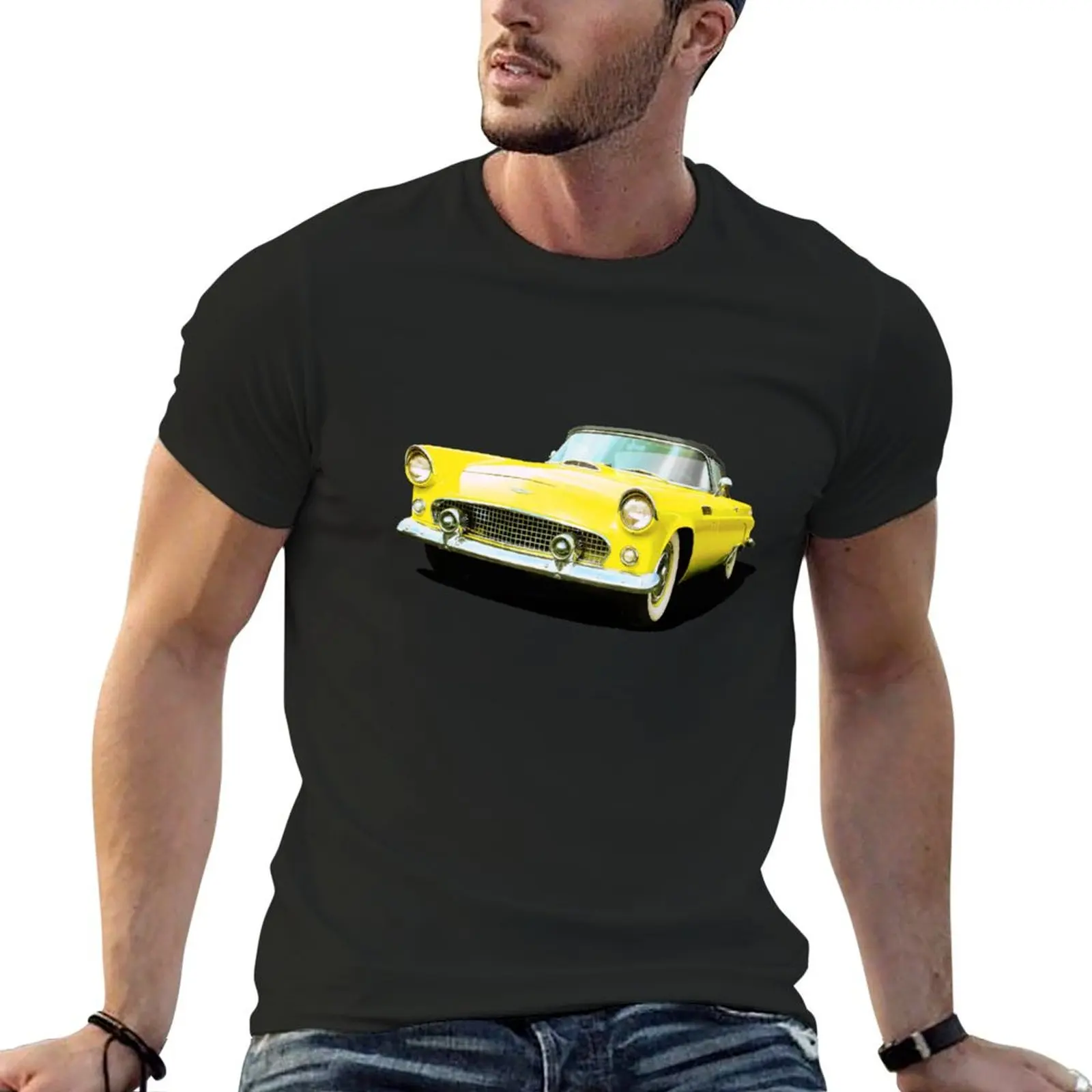 1956 Thunderbird in yellow T-Shirt oversized graphic tee customizeds oversized t shirt men