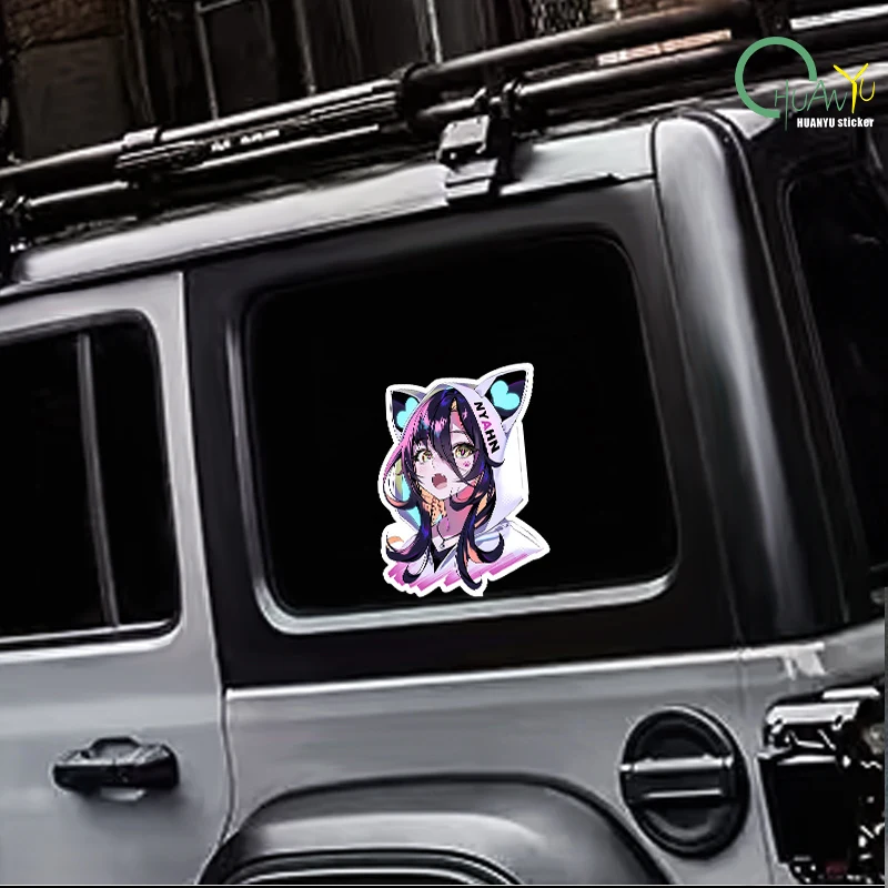 Future Style Cute Anime Girl Head Wall Stickers Cool Colorful Game Room Laptop Decals Scratch-Proof Living Room Murals - view 2