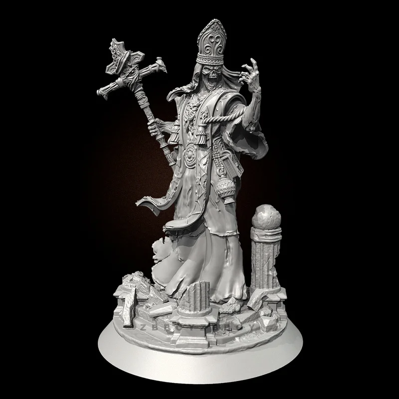 

38mm 50mm 75mm Resin Model Figure The Pope From Hell Gk Micro Miniature 3d Printed White Model Toy Unassembled And Unpainted Kit