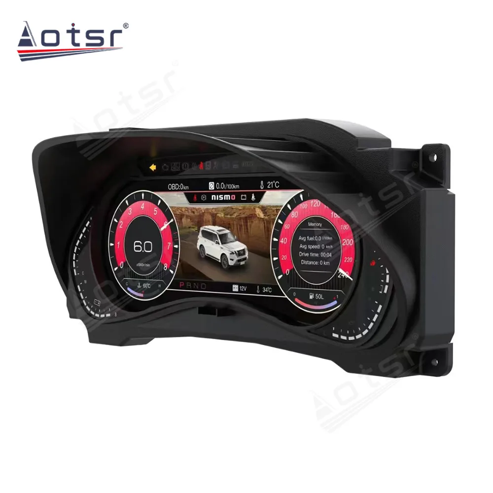12.3 Inch Digital Cluster Odometer Screen For Nissan Y62 LCD Instrument Panel Virtual Cockpit Speed Meter Car Dashboard