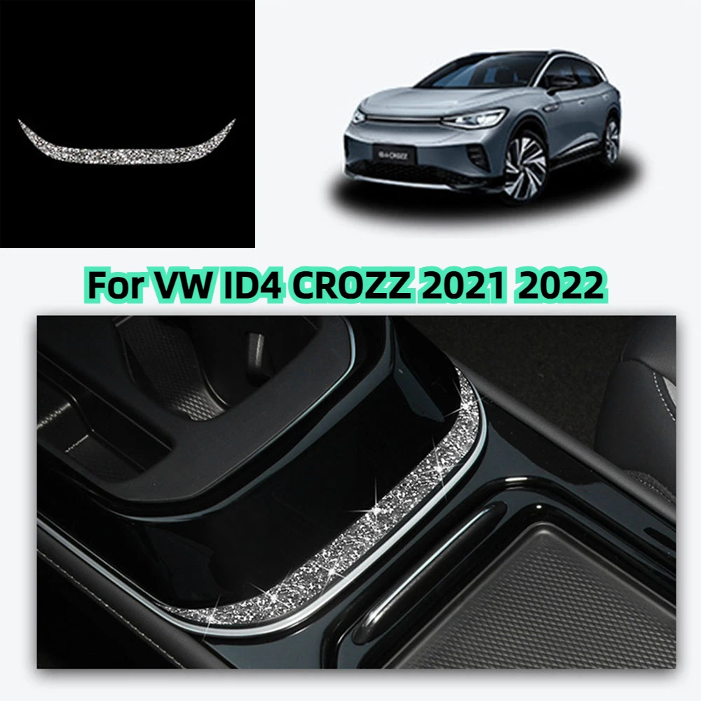 

For Volkswagen VW ID4 CROZZ 2021 2022 Center Console Side Trim Strip Bling Diamond Sticker Car Interior Tuning Accessories