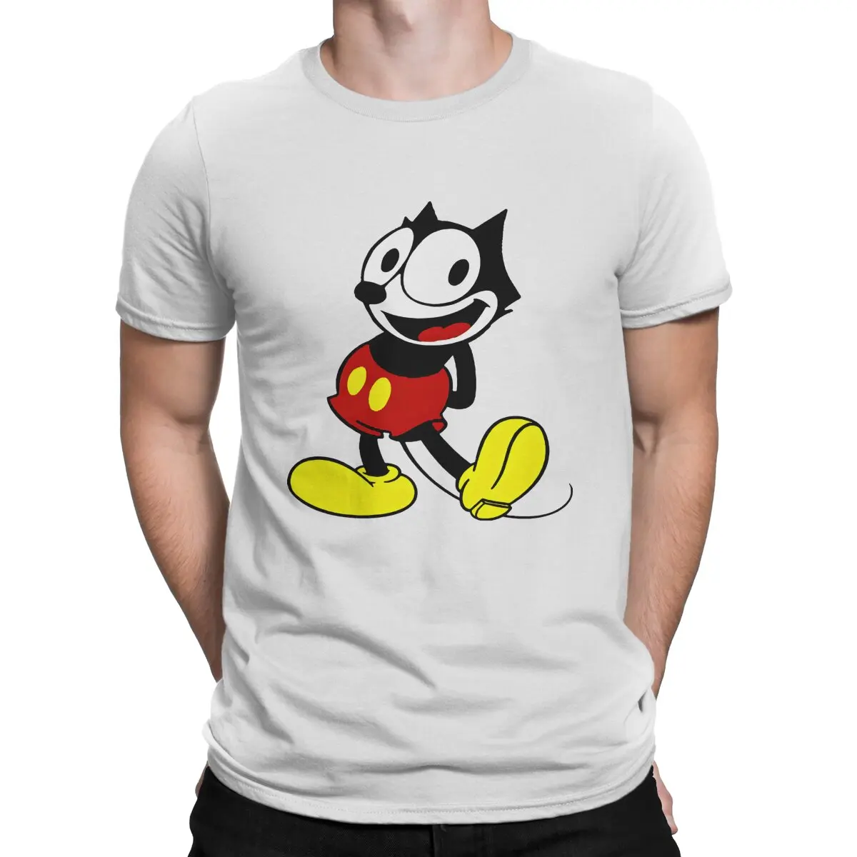 Men's Felix All Dressed Up T Shirt Felix Cartoon Pure Cotton Clothing Crazy Short Sleeve Crewneck Tees Summer T-Shirts