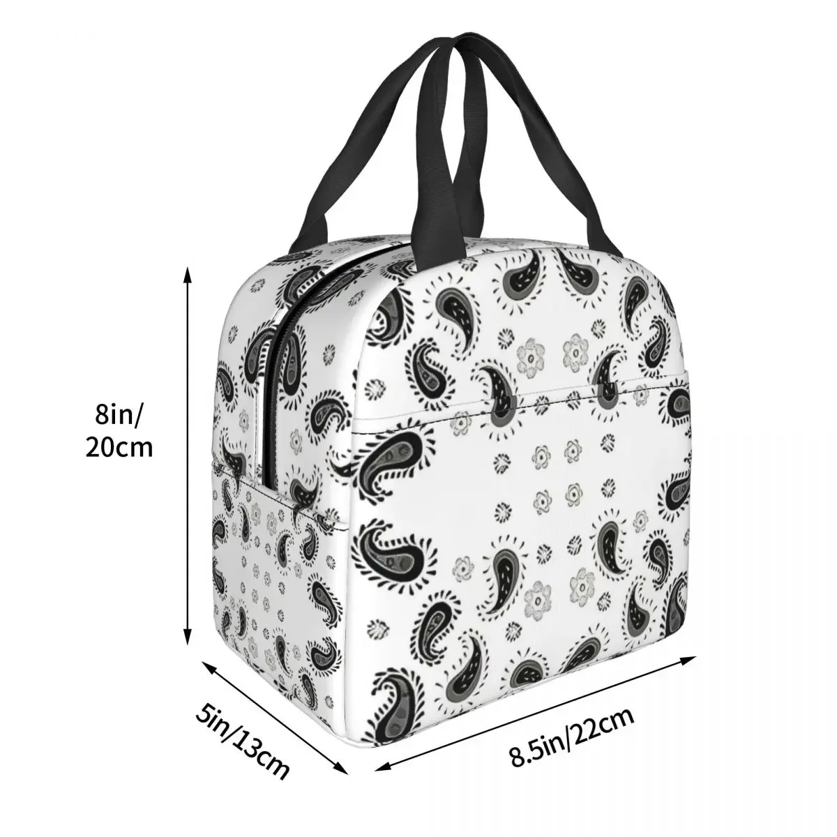 Bolsa de almuerzo con ilustración de patrón de Cachemira Premium, bolsa térmica grande reutilizable, bolsa de mano, lonchera de viaje para playa, niña y niño