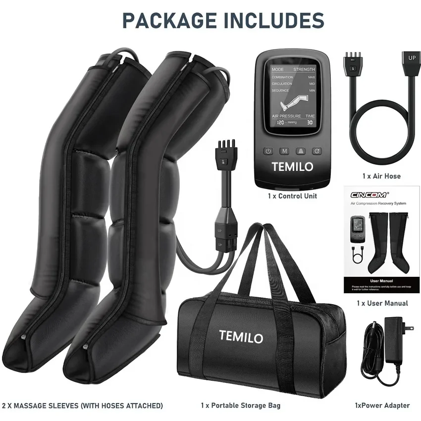 Leg Massager with Air Compression Boots, Professional Grade Sports Recovery Massager, Calf Compression Massage Boots for Athlete