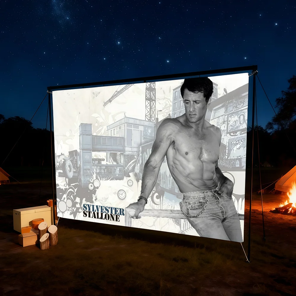 Flagge für Zimmer, Schauspieler S-Sylvester, Dorm, Camping, Picknick, Kunststil, S-Stallone, Garage, Bar, Wanddekoration, Banner