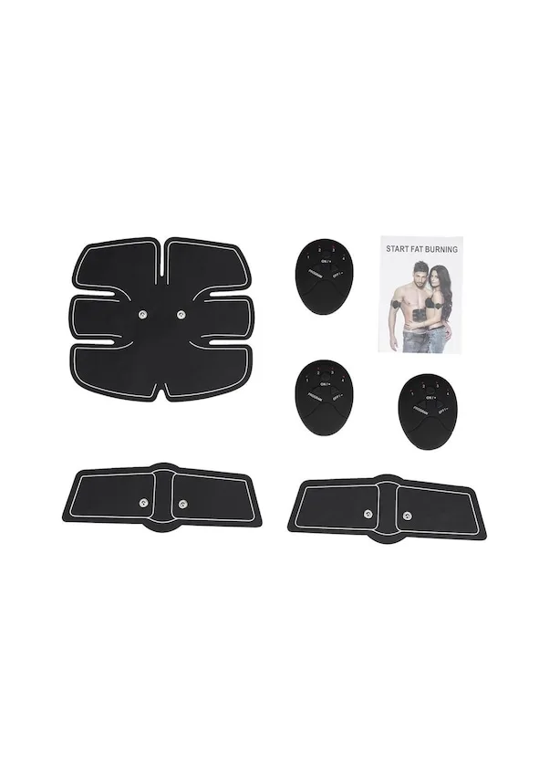Charging three-piece EMS abdominal muscle sticker, 1x abdominal muscle sticker, 2x arm stickers, 3x remote controls, 1x