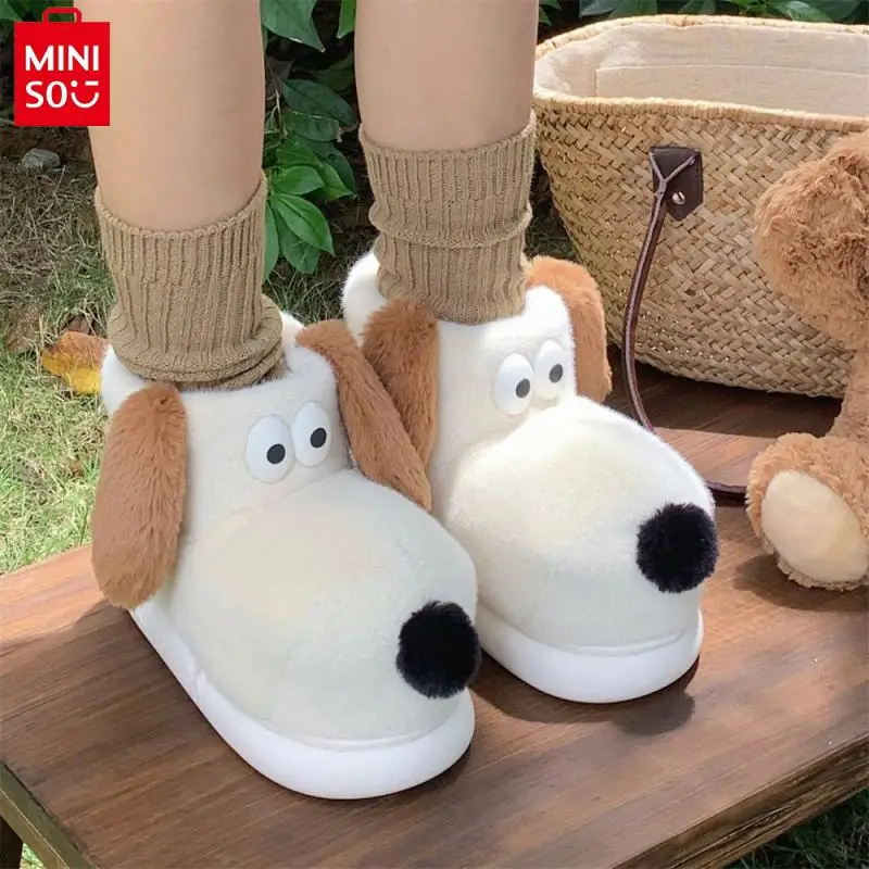 

Anime Gromit Plush Cotton Slippers Cartoon Women Winter Outdoor High Top Snow Boots Student Dormitory Warm Slipper Birthday Gift