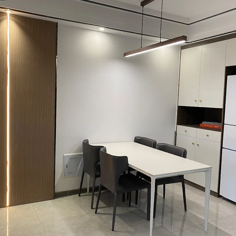 Pure white and black aluminum, rock slab dining table and chair combination, small apartment minimalist Italian style