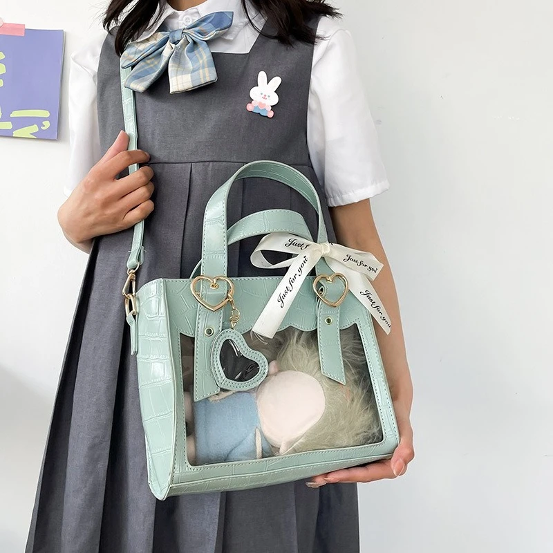 

Transparent Preppy Girls Ita Bags Japanese Kawaii All Match Sweet Shoulder Bag Y2k Aesthetic Women Fashion Handbags Crossbody