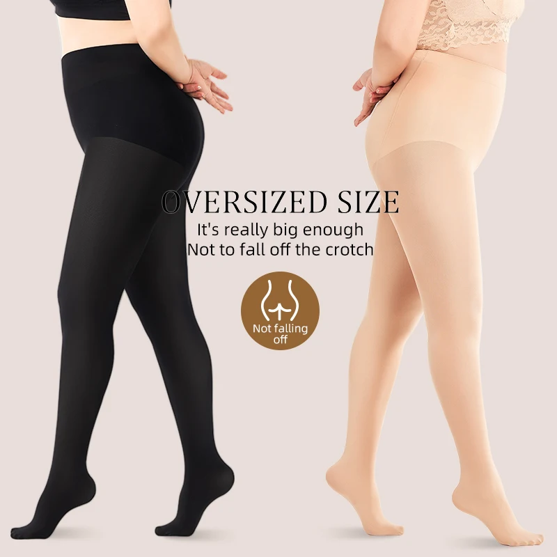 Kave Plus Size Control Top Velvet Tights for Women High Elastic Solid Color Autumn Winter Warm Pantyhose Wholesale