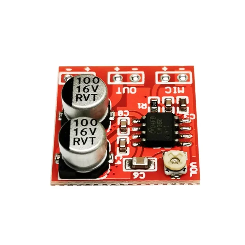 LM386 Electret amplifier panel microphone amplifier module DC DC4V-12V 20-200 times