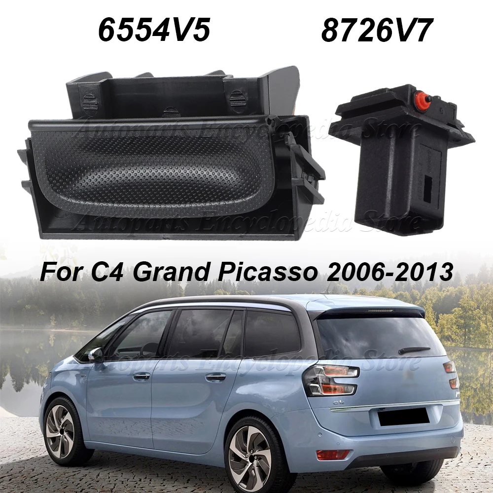 Car Rear Opening Switch Trunk Lid Handle 8726V7 Car Tailgate Boot Handle And Micro Switch For C4 Grand Picasso 2006-2013 6554V5