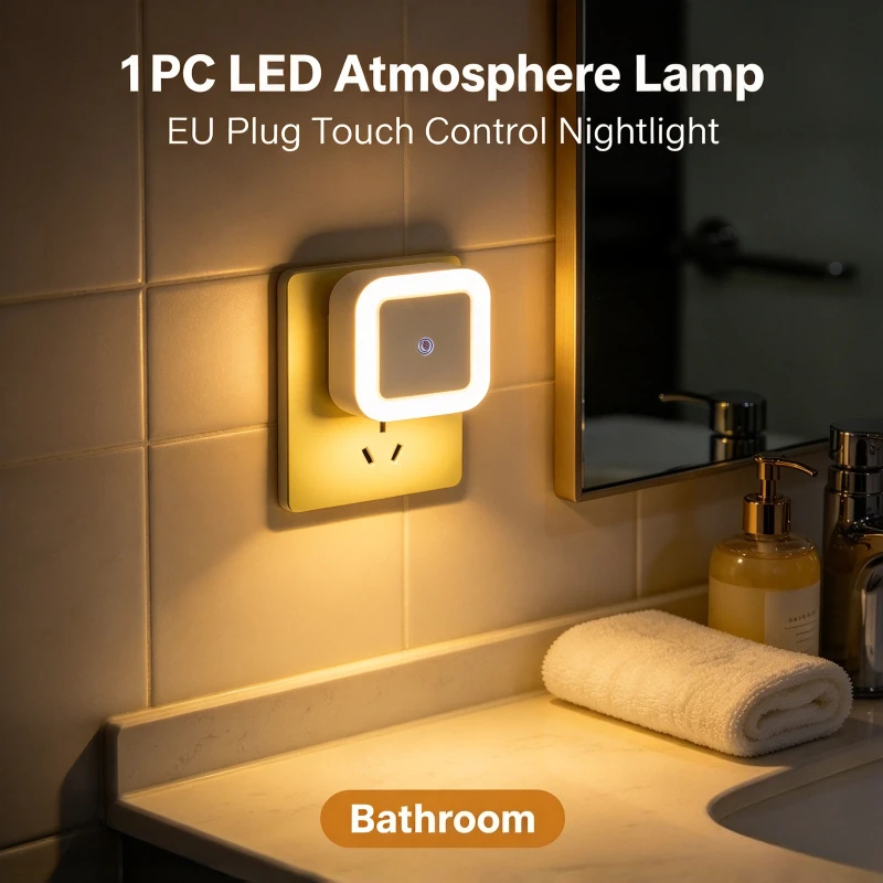 EU Plug LED Atmosphere Lamp Touch Control Nightlight Home Decor Christmas for Bedroom Living Room Wall Indoor Ambient Lighting