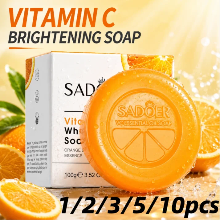 Vitamin C Brightening Soap For SADOER Hydrating Face Body Wash Bar Skin Radiant Glow Nourishing Moisturizing Orange Soap